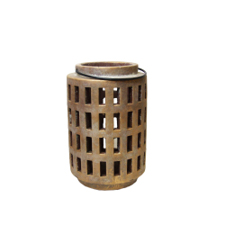 Lampion ceramiczny betonowy Rustykalny Złoty 24cm